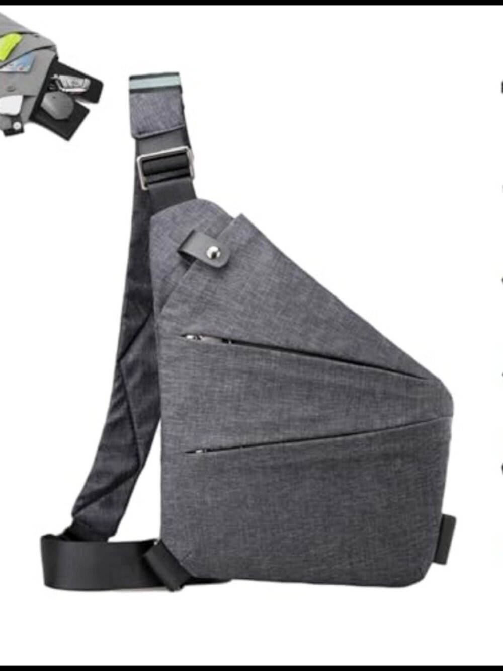 Anti-Theft Crossbody Travel Bag Nylon Adjustable Strap Sling